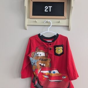 Kids Long Sleeve Red Cars Shirt